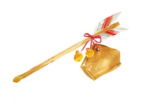 shinto - Japanese ceremonial arrow illustration Foto de stock - Royalty Free Premium, Número: 622-06487858