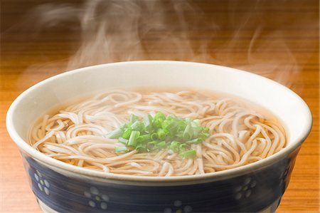 steaming soup - Japanese style Soba buckwheat noodles Stock Photo - Premium Royalty-Free, Code: 622-06548966