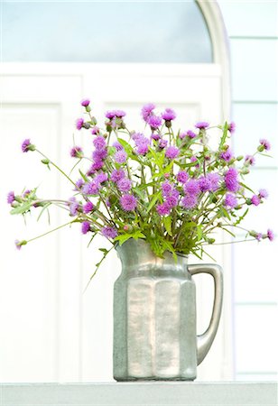 Thistle flowers in a vase Fotografie stock - Premium Royalty-Free, Codice: 622-06549000