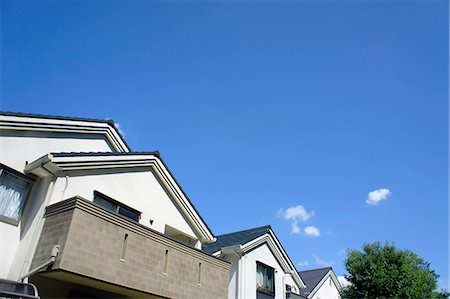 simsearch:622-06549418,k - Residential area and blue sky with clouds Stock Photo - Premium Royalty-Free, Code: 622-06549471