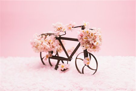 Bicycle and Cherry blossom Foto de stock - Sin royalties Premium, Código: 622-06782267