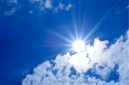 sun bright sky - Sun and blue sky Stock Photo - Premium Royalty-Free, Code: 622-07108997