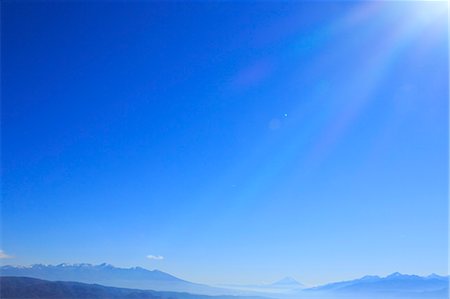 sun in the sky - Southern Alps and sky, Nagano Prefecture Stock Photo - Premium Royalty-Free, Code: 622-07118019