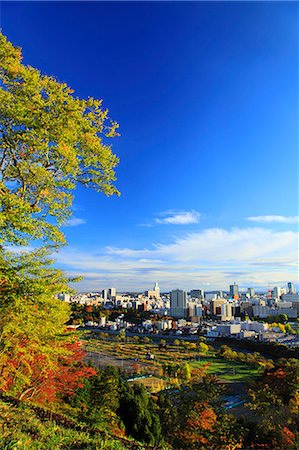 skyscraper nature - Sendai cityscape Stock Photo - Premium Royalty-Free, Code: 622-07519708