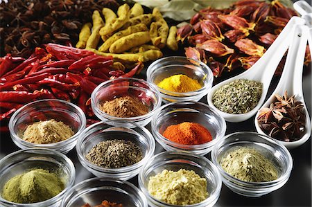 simsearch:622-06842405,k - Assorted spices Stock Photo - Premium Royalty-Free, Code: 622-08007209