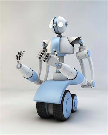 future industry - 3D Robot rendering Stock Photo - Premium Royalty-Free, Code: 622-08065106