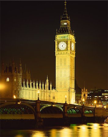 european clock tower on bridge - London, UK Stock Photo - Premium Royalty-Free, Code: 622-08065288