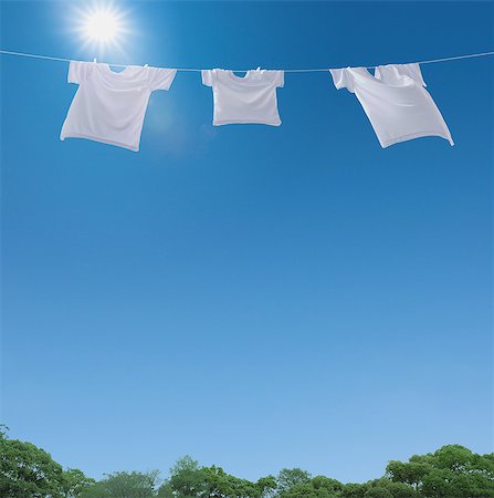 sky line - Laundry drying up on washing line Stock Photo - Premium Royalty-Free, Code: 622-08122812