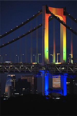 simsearch:855-02987020,k - Night view of Rainbow bridge, Tokyo, Japan Foto de stock - Sin royalties Premium, Código: 622-08122853