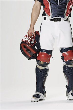 simsearch:622-08123134,k - Baseball catcher against white background Stock Photo - Premium Royalty-Free, Code: 622-08123157