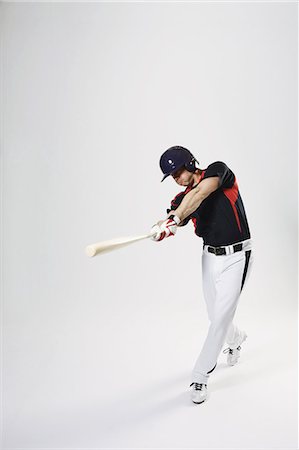 simsearch:622-08123134,k - Baseball batter against white background Stock Photo - Premium Royalty-Free, Code: 622-08123174