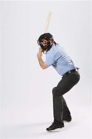 simsearch:622-08123134,k - Baseball chief referee against white background Stock Photo - Premium Royalty-Free, Code: 622-08123171