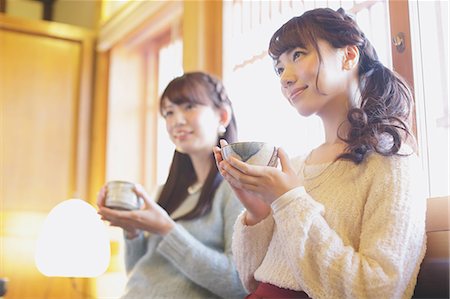 Young Japanese women enjoying Maccha green tea in Kawagoe, Japan Stock Photo - Premium Royalty-Free, Code: 622-08123466