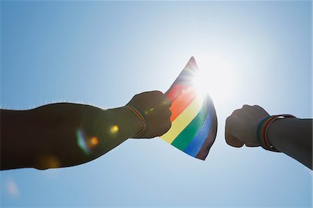 People with rainbow flags Stock Photo - Premium Royalty-Free, Code: 622-08657759
