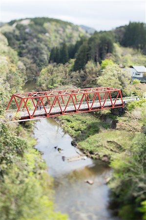 simsearch:622-08723425,k - Tilt-shift bird's eye view of Kominato Railway bridge, Chiba Prefecture, Japan Stock Photo - Premium Royalty-Free, Code: 622-08723416