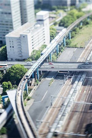 Tilt-shift bird's eye view of Tokyo, Tokyo, Japan Photographie de stock - Premium Libres de Droits, Code: 622-08723431