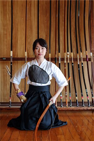 Japanese traditional archery athlete portrait Stock Photo - Premium Royalty-Free, Code: 622-09014824