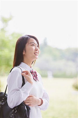 pic japanese young girls 18 - Cute Japanese high school student in a city park Stock Photo - Premium Royalty-Free, Code: 622-09138588