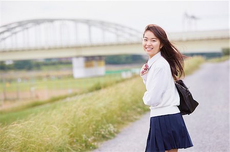 pic japanese young girls 18 - Cute Japanese high school student in a city park Stock Photo - Premium Royalty-Free, Code: 622-09138608