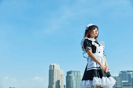 Japanese maid cosplay Foto de stock - Sin royalties Premium, Código: 622-09175970
