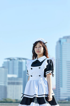 Japanese maid cosplay Foto de stock - Sin royalties Premium, Código: 622-09175986
