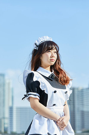 Japanese maid cosplay Foto de stock - Sin royalties Premium, Código: 622-09175983