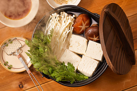 shiitake - Boiled Tofu Foto de stock - Sin royalties Premium, Código: 622-09176010
