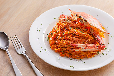 Crab Pasta Stock Photo - Premium Royalty-Free, Code: 622-09176454