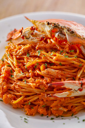 Crab Pasta Stock Photo - Premium Royalty-Free, Code: 622-09176456