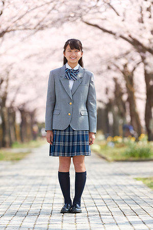 Japanese junior-high schoolgirl in uniform Stock Photo - Premium Royalty-Free, Code: 622-09195477