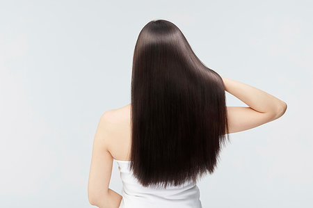 straight hair from the back view