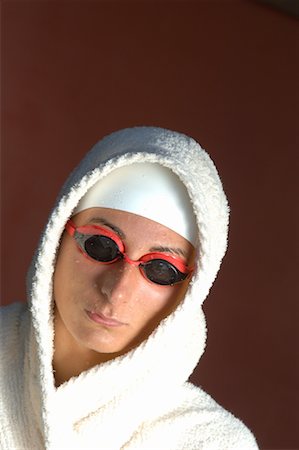 professional swimmer - Female Swimmer Wrapped in Towels Stock Photo - Premium Royalty-Free, Code: 622-00806911