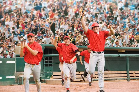 playing a baseball game - Happy baseball players Stock Photo - Premium Royalty-Free, Code: 622-01283722