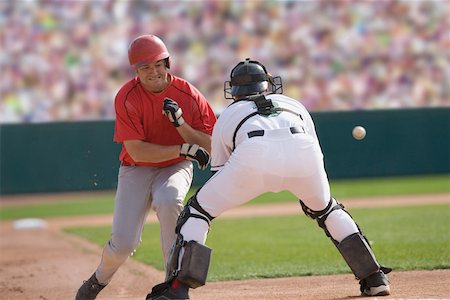 Baseball player charging the catcher Foto de stock - Sin royalties Premium, Código: 622-01283777