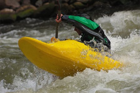 Kayaker Negotiating the River Stock Photo - Premium Royalty-Free, Code: 622-01572210
