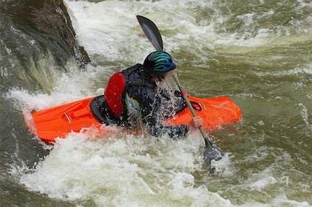 Kayaker Negotiating the River Stock Photo - Premium Royalty-Free, Code: 622-01572226