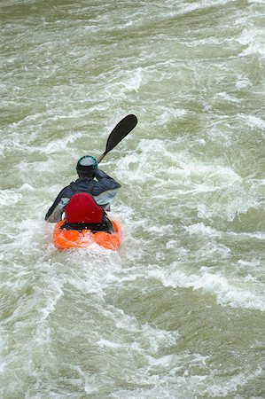 Kayaker Negotiating the River Stock Photo - Premium Royalty-Free, Code: 622-01572230