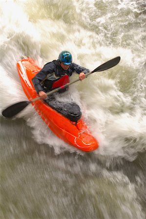 Kayaker Negotiating the River Stock Photo - Premium Royalty-Free, Code: 622-01572231