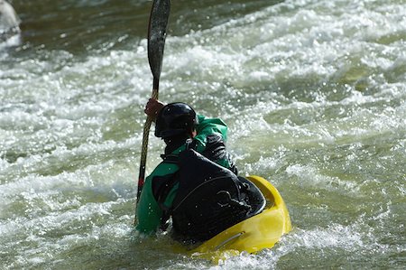 Kayaker Negotiating the River Stock Photo - Premium Royalty-Free, Code: 622-01572242