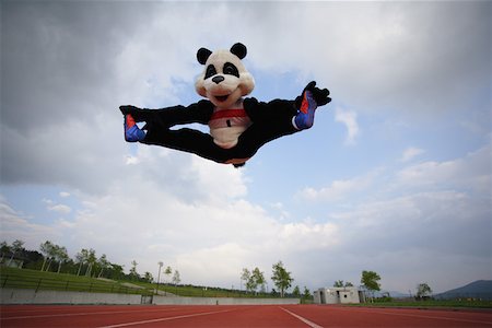 Panda Doing Jumping Splits Foto de stock - Sin royalties Premium, Código: 622-01572272