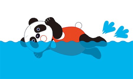 simsearch:622-01572350,k - Female Panda Freestyle Swimmer Foto de stock - Sin royalties Premium, Código: 622-01572356
