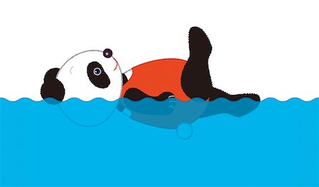 Female Panda Backstroke Swimmer Foto de stock - Royalty Free Premium, Número: 622-01572358