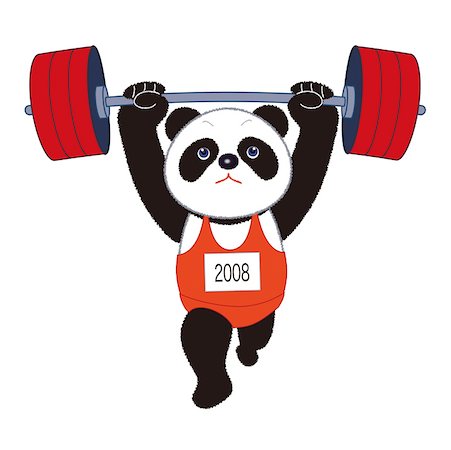 panda bear - Panda Performing the Clean & Jerk Stock Photo - Premium Royalty-Free, Code: 622-01572367