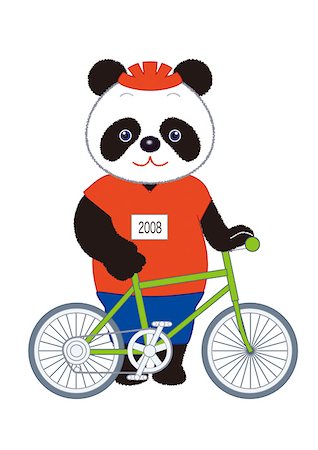 panda bear - Panda Cyclist Stock Photo - Premium Royalty-Free, Code: 622-01572363