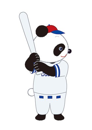 simsearch:622-01572374,k - Panda Baseball frappeur Photographie de stock - Premium Libres de Droits, Code: 622-01572376