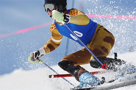 eslalon - Slalom Skier Foto de stock - Sin royalties Premium, Código: 622-01695744
