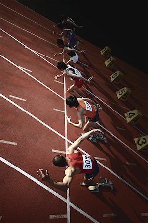 run high angle - Runners Starting Off Stock Photo - Premium Royalty-Free, Code: 622-01956177