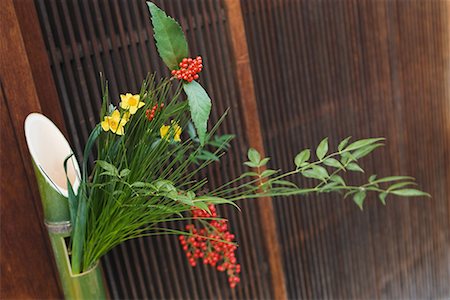 flor conífera - New Year's decoration hangs on entry door frame Foto de stock - Royalty Free Premium, Número: 622-02354196