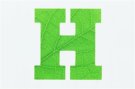 Green Alphabet H on White Background Stock Photo - Premium Royalty-Free, Code: 622-02757694