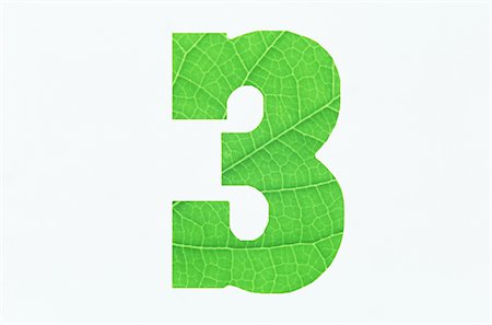 Green Number 3 on White Background Stock Photo - Premium Royalty-Free, Code: 622-02757715
